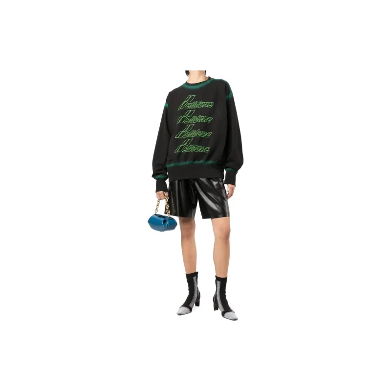 WE11DONE Washed Artwork Sweatshirt 'Black'-1