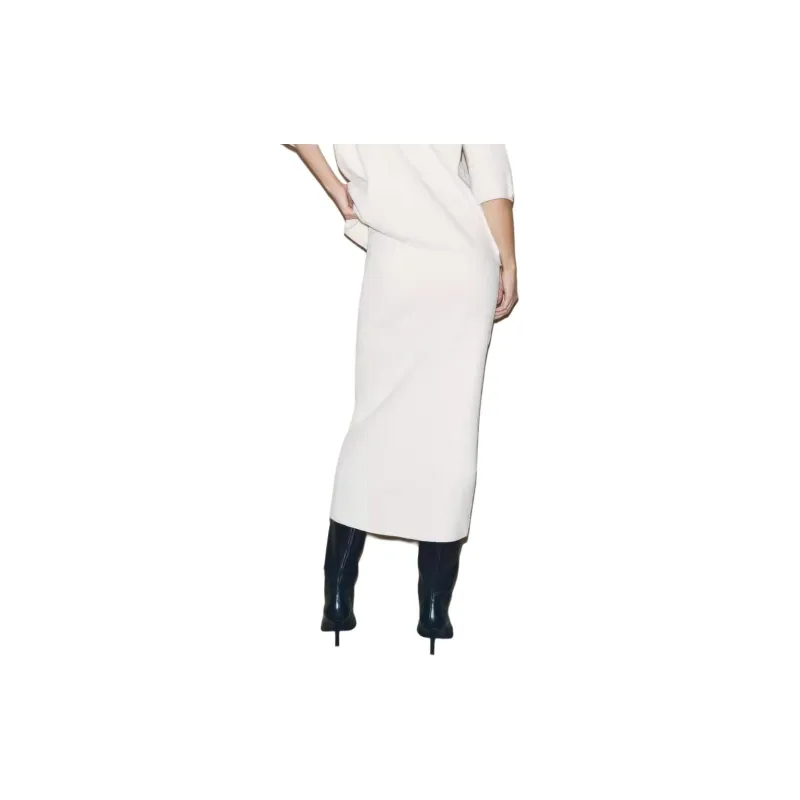 ZARA Casual Long Skirts Women's Raw White-3