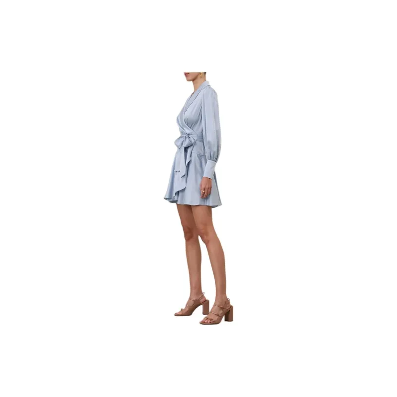 Zimmermann FW24 Long Sleeved Dress Women's Light Blue-3