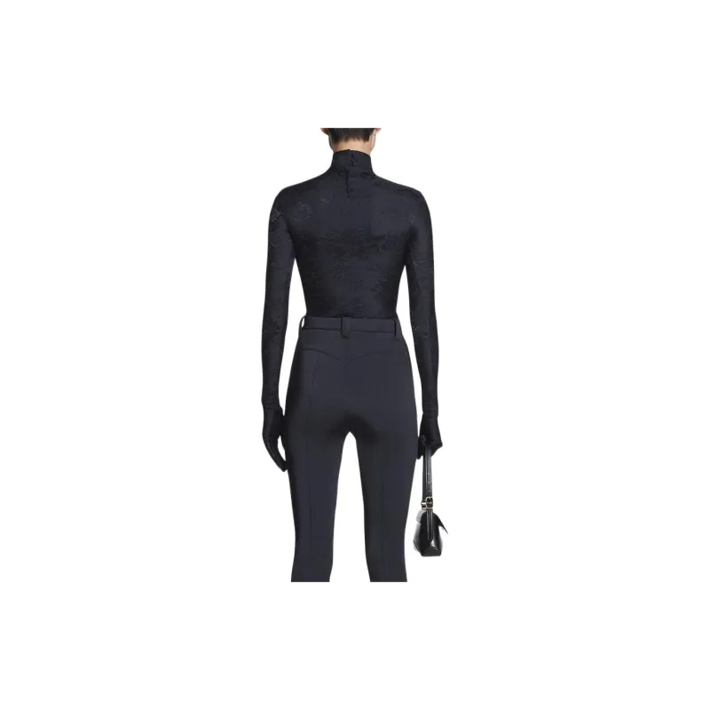 Balenciaga Lace Top With Gloves 'Black'-4