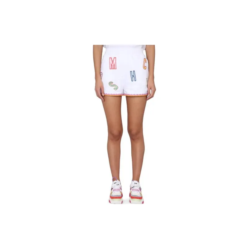 MOSCHINO Logo Embroidered Bermuda Shorts-2