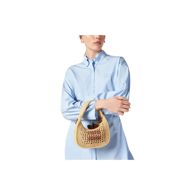 MIU MIU Long Sleeved Poplin Shirt Dress-3