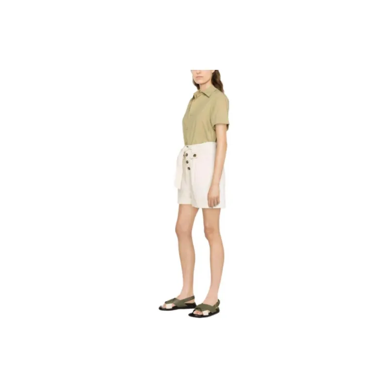 WOOLRICH Tied Waist Turn Up Hem Shorts-3