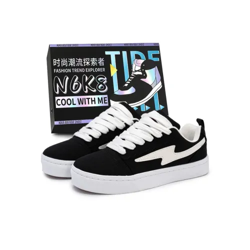 N6K8 Skateboard Shoes Unisex Low-Top Black