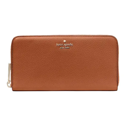 Kate Spade Litchi Grain Leather Wallet Large Size Women's Gingerbread