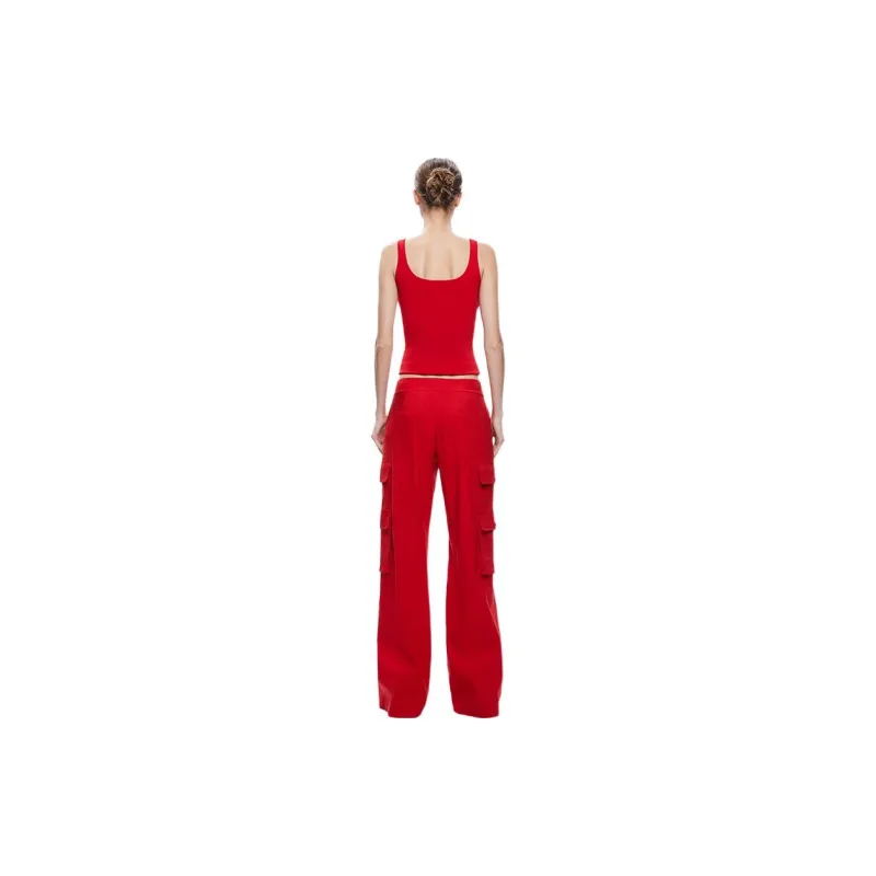 ALICE+OLIVIA Cargo Pants Women's Red-2