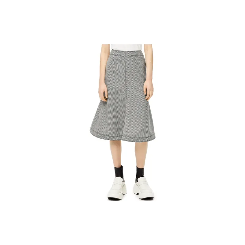 LOEWE Casual Long Skirts Women's Black/White-2