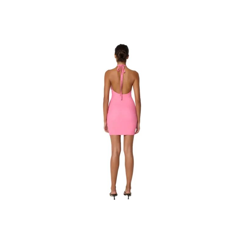 Khy x IOANNES FW24 Smooth Stretch Halter Mini Dress Slip Dresses Women's Pink Peony-2