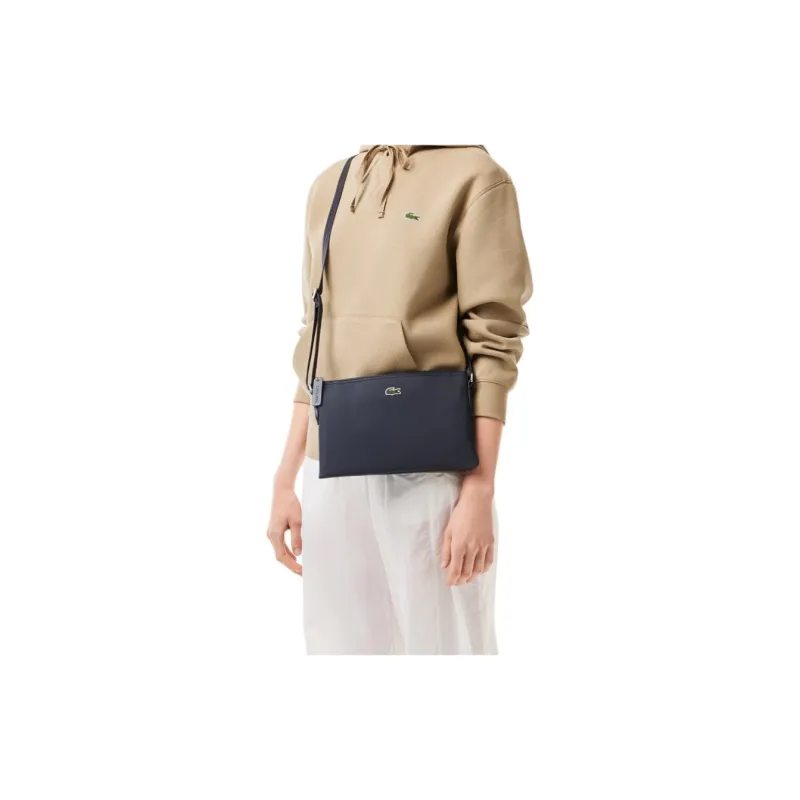 LACOSTE PVC Envelope Bag, Shoulder Bag, Crossbody Bag Trumpets Women's Navy Blue-4