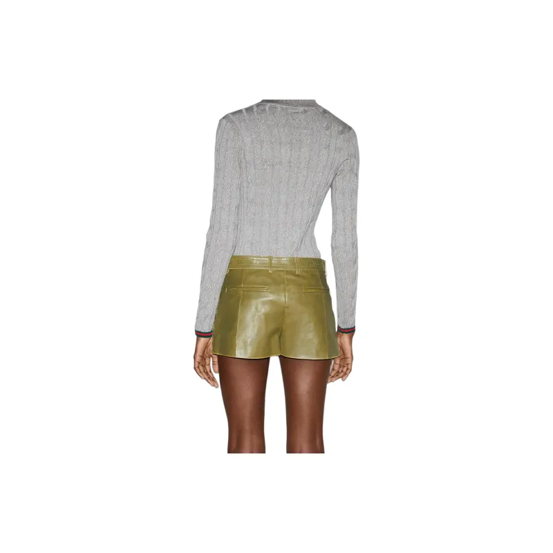 GUCCI Casual Shorts Women's Dark Green-3