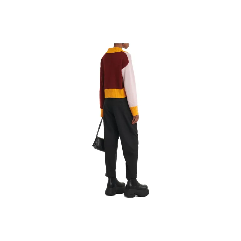 MARNI Colour Block Knitted Polo Shirt-2
