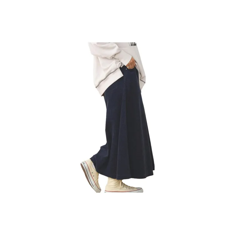 Beams Casual Long Skirts Women's Blue-1