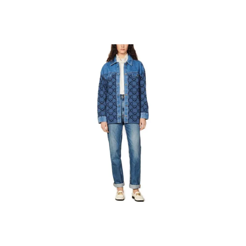 Sandro Denim Jackets Women's Blue-1