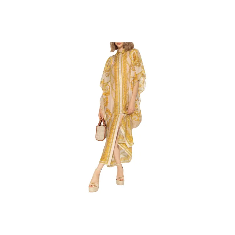 VERSACE Short-Sleeved Dresses Women's Yellow-3