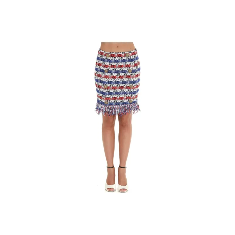 BALMAIN Casual Short Skirts Women's Multicolor-2