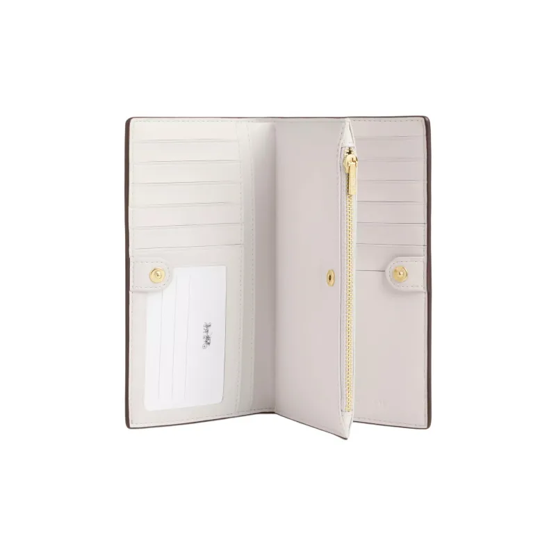 COACH SignatureCanvas Coated Canvas Wallet Small Size Women's Sand/White-1