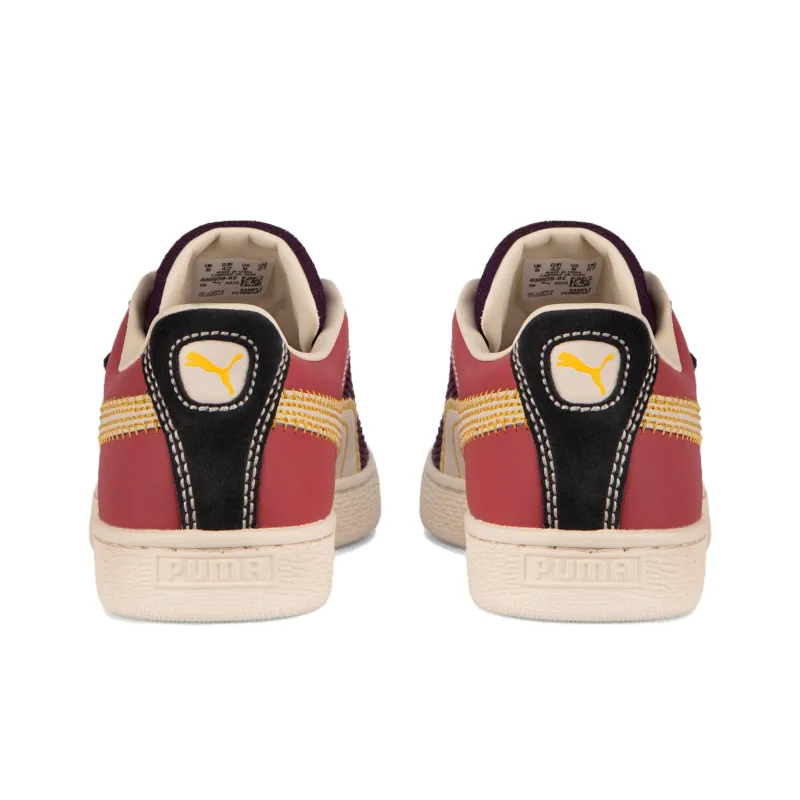 PUMA Suede Anti Slip Wear Resistant Low Top Skateboard Shoes Unisex Black Red Beige-3