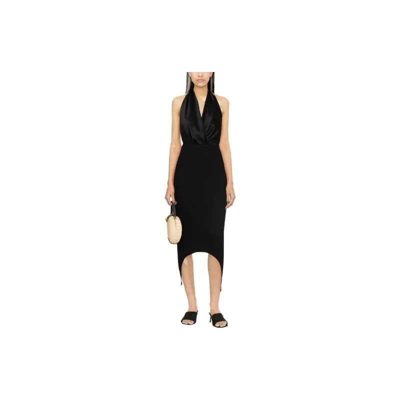 Patou Elasticated Waistband Asymmetric Hem Midi Skirt-1