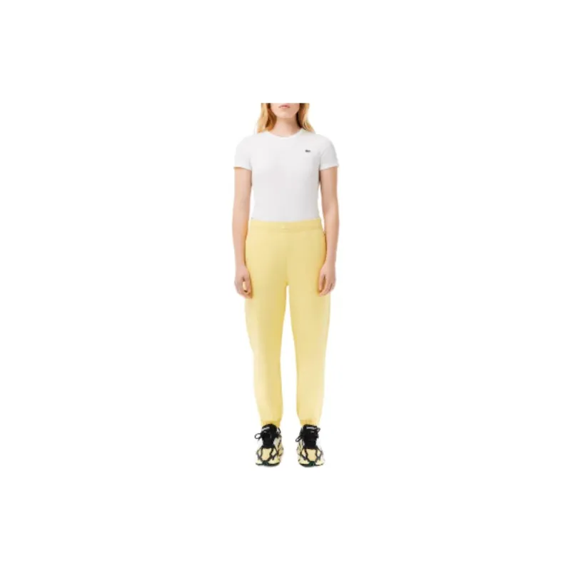 LACOSTE Knitted Sports Pants Women's Light Yellow-3