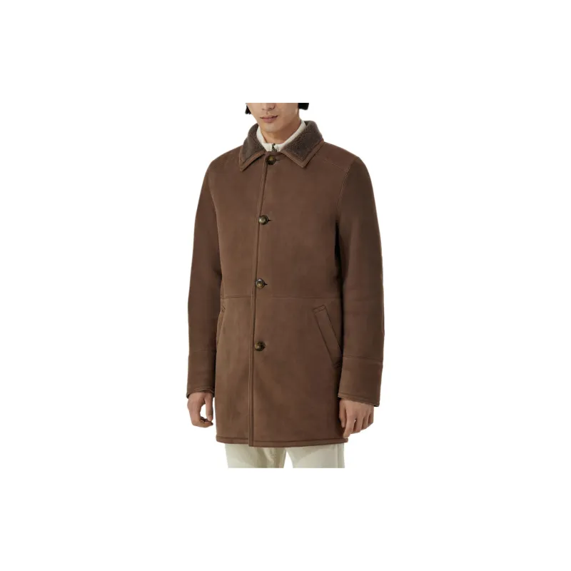 Canali Shearling-collar Coat-2