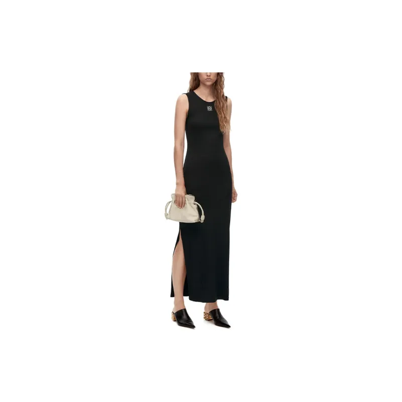 LOEWE Anagram Cotton Tank Dress Black-1