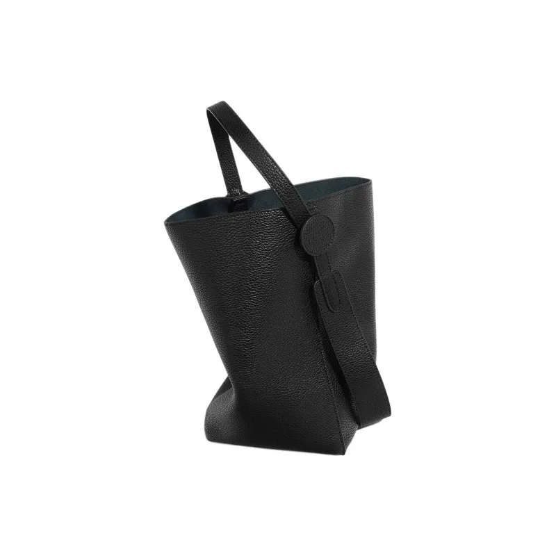 LARTIGENT Cow Leather Tote Bag, Shopping Bag, Crossbody Bag, Shoulder Bag Women's Caramel/Black-4
