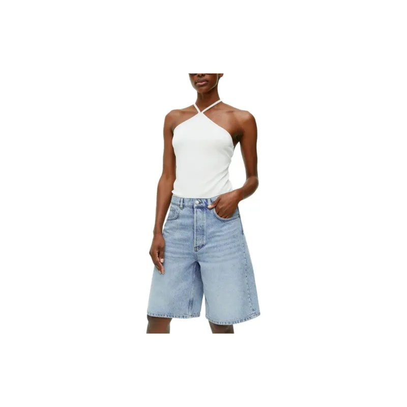 ARKET Denim Shorts Women's Light Blue-3