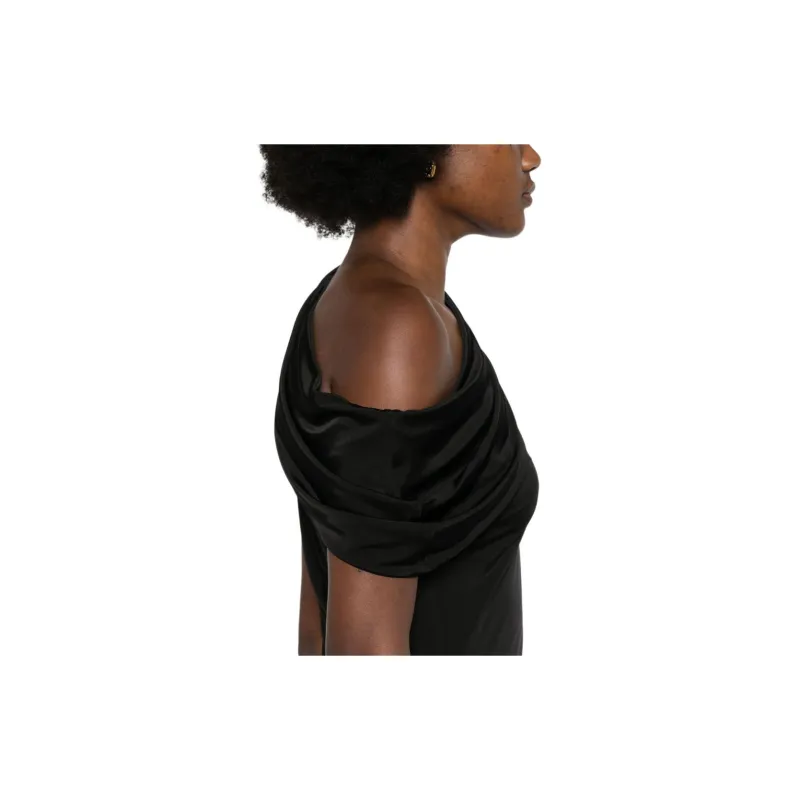 Alexander McQueen One Shoulder Asymmetric Ruched Top-4