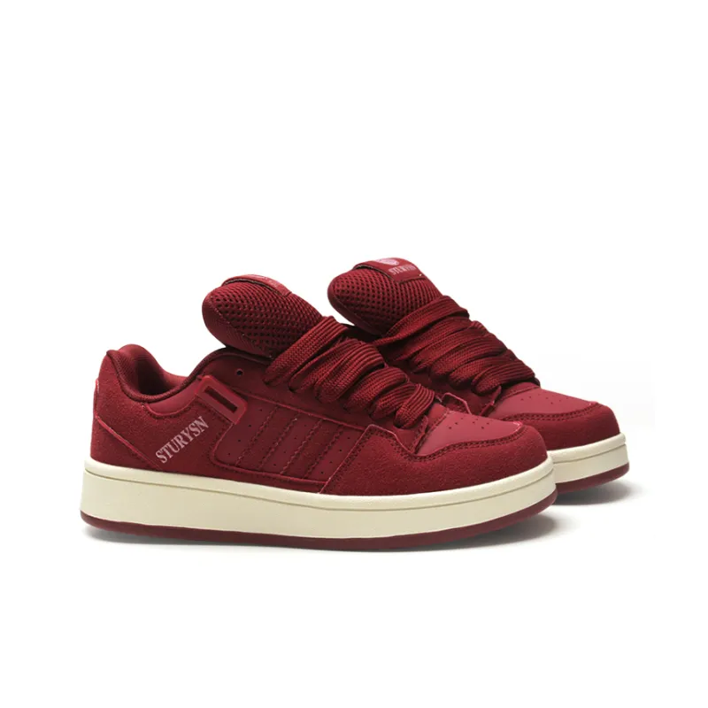 STUR YSN Wear resistant And Lightweight Low Top Skateboard Shoes Unisex Burgundy-2