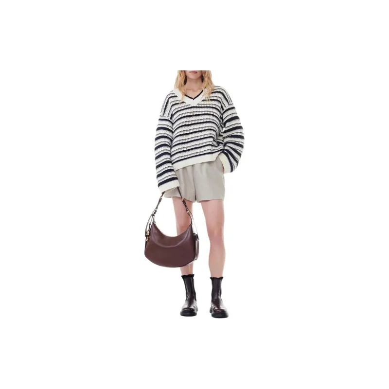 GANNI Striped Open knit Jumper-3