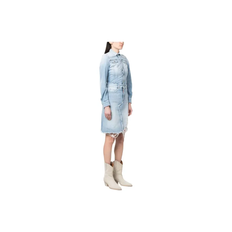 DSQUARED 2 Distressed Denim Dress-3