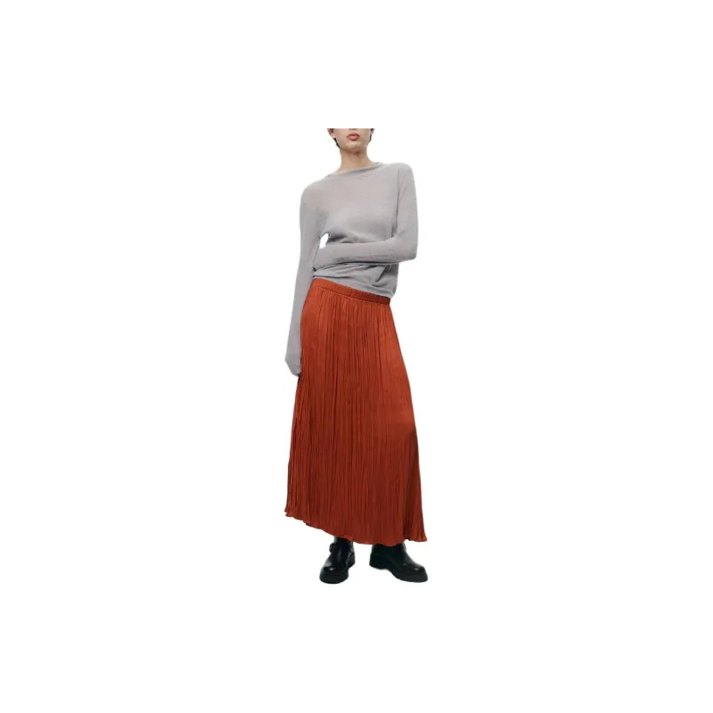 ZARA Casual Long Skirts Women's Orange-2
