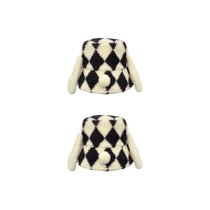 Universal Studios USJ Snoopy Collection, Snoopy Plush Bucket Hat, Hats & Caps, Warm, Black White Diamond Doll Products-2