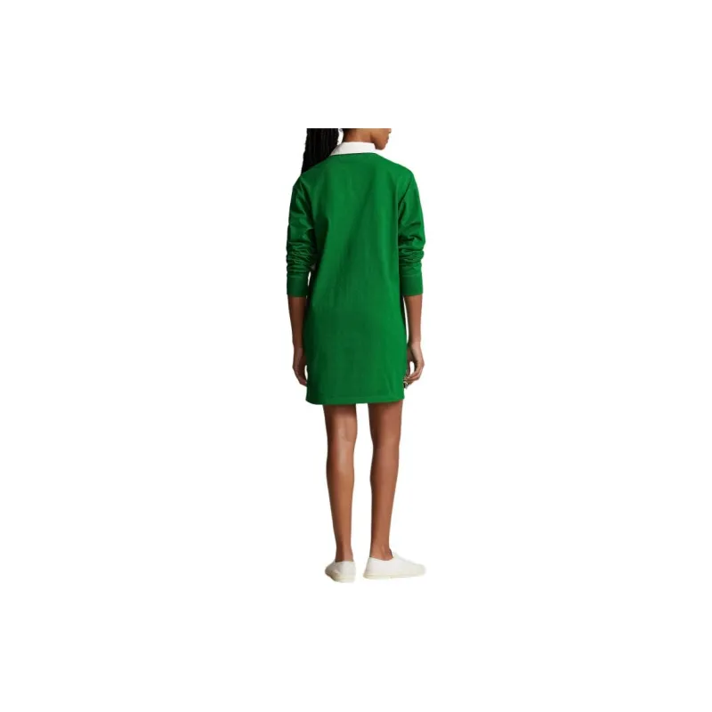 Polo Ralph Lauren SS24 Long Sleeved Dress Women's Slope Green-2
