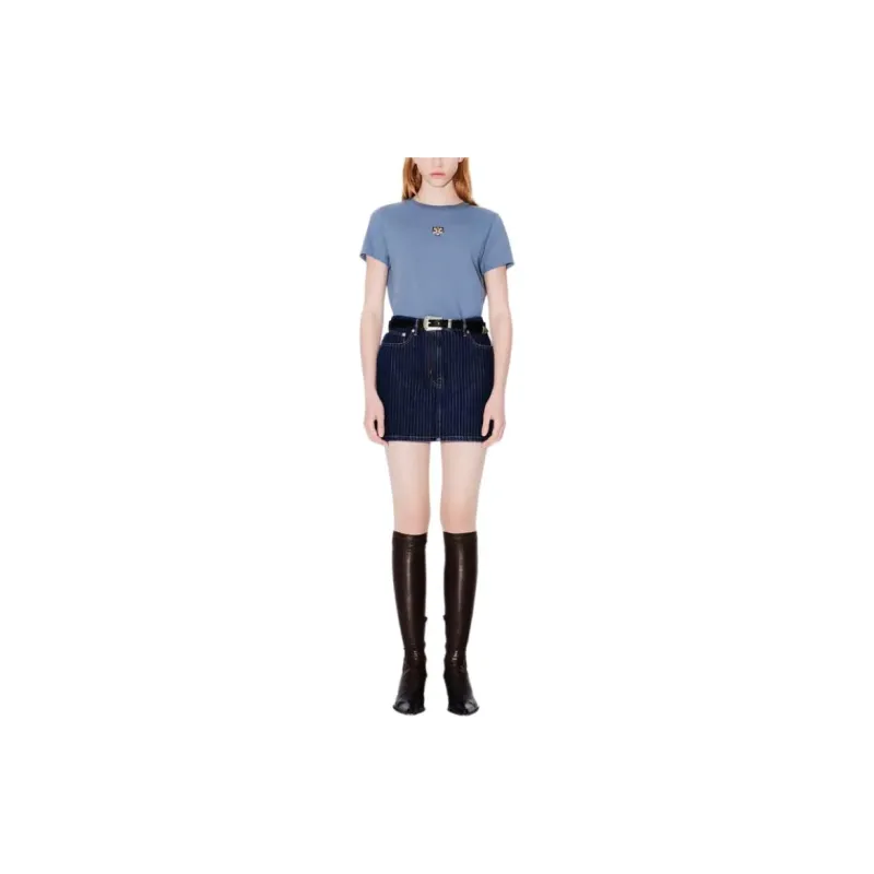 KENZO Stripe Detailed Denim Mini Skirt-2