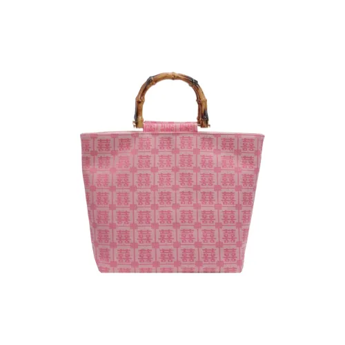 ALOENEY Fabric Tote Bag, Shopping Bag, Handbag Large Size Women's Pink/Burgundy