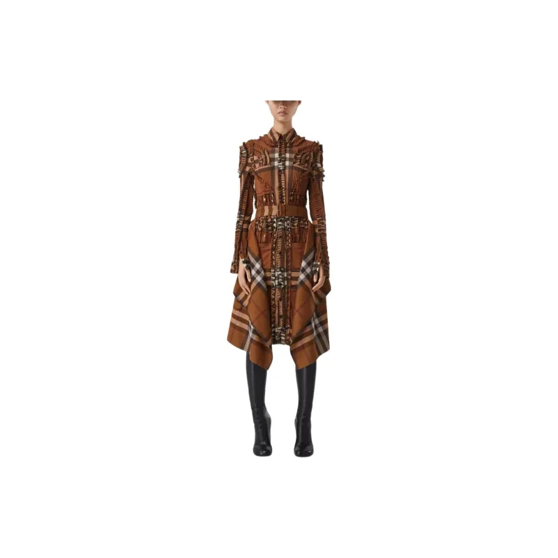 Burberry FW22 Casual Long Skirt Women's Brown-1