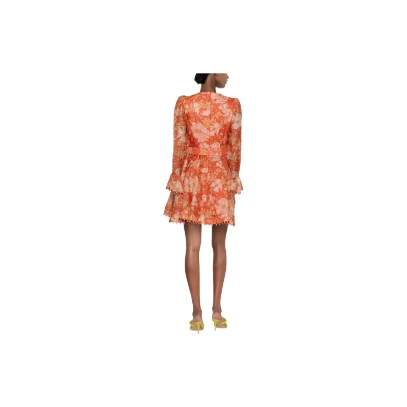 Zimmermann Long-Sleeved Dresses Women's Orange Red-2
