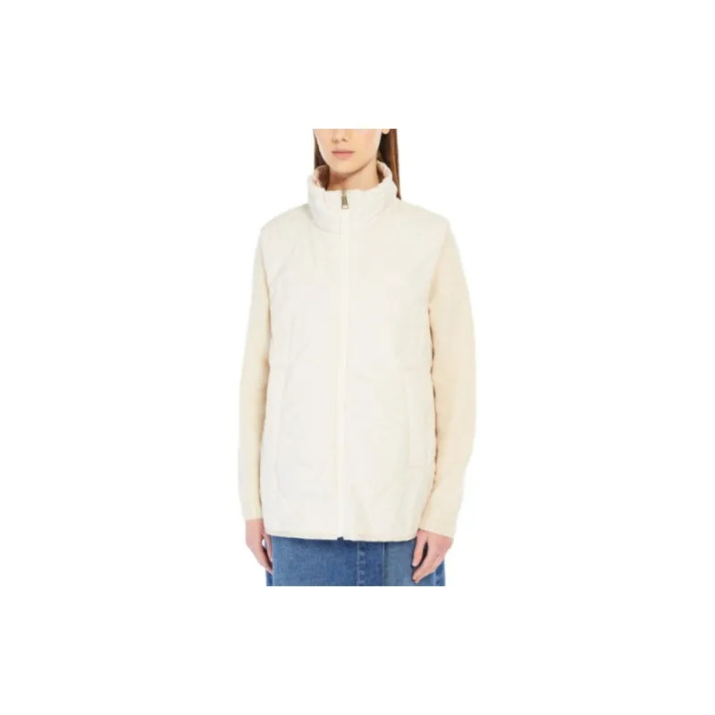 WEEKEND MaxMara Yoro Collection Reversible Water Repellent Canvas Gilet Vest Women's White-3