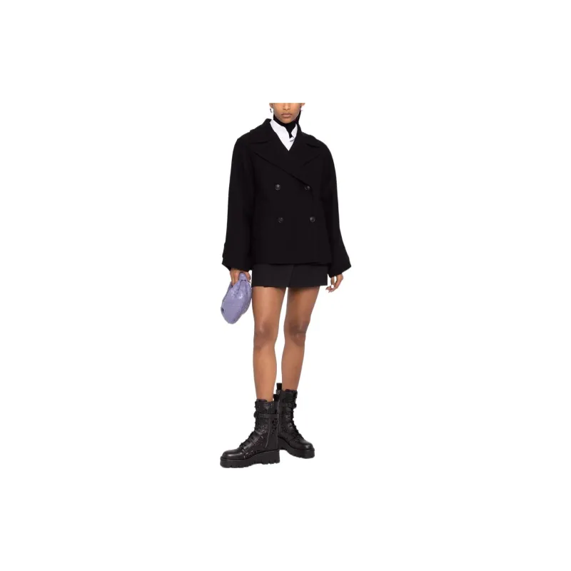 Valentino Cropped Coats Women's Black-1