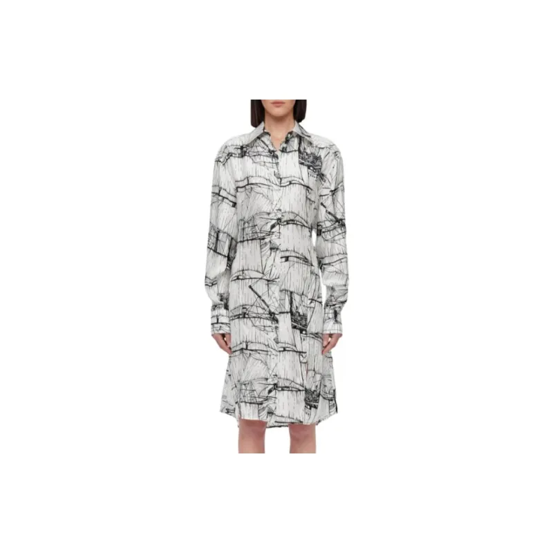 Ferragamo Graohic Printed Shirt Dress-1