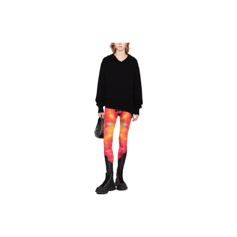 Alexander McQueen Abstract Printed High Waist Leggings-1
