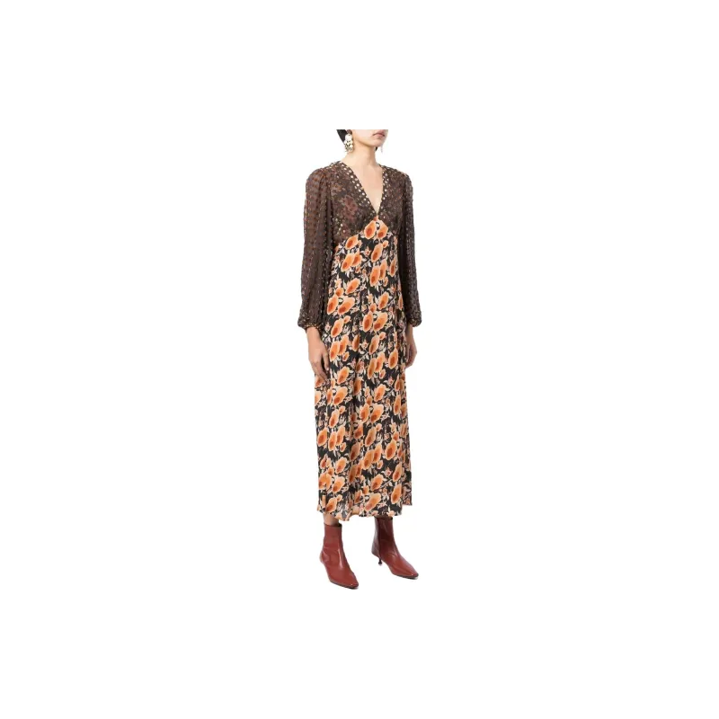 Rixo Long-Sleeved Dresses Women's Brown-3