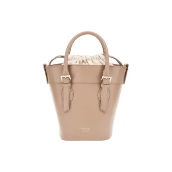 GUESS Genuine Leather Bucket Bags Shoulder Bag Crossbody Bag Handbag Mini Women's Brown