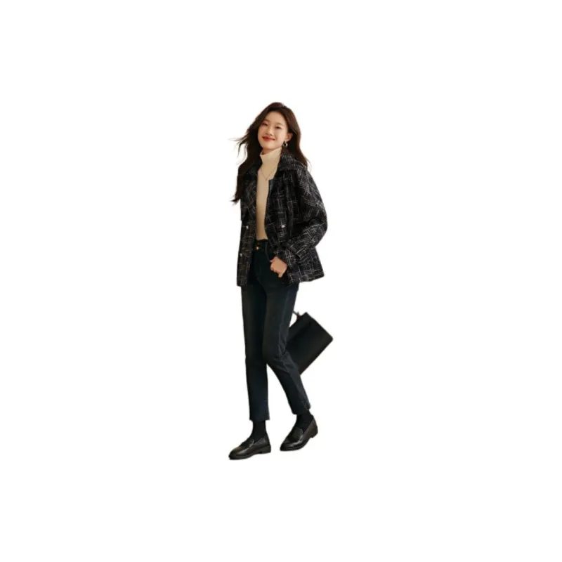 Mo Han Yi Mei Coats Women's Black-2