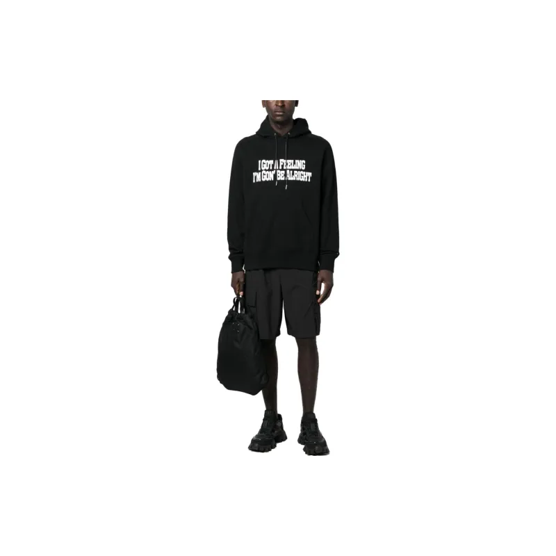 Sacai Slogan Printed Drawstring Hoodie-2