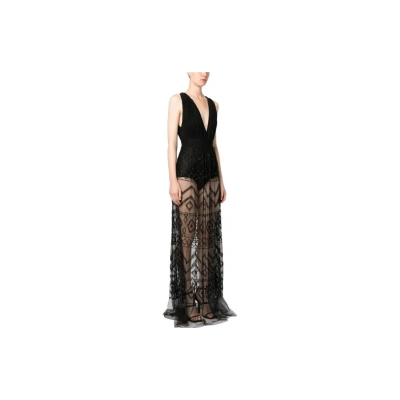 Elisabetta Franchi Sleeveless Dresses Women's Black-3