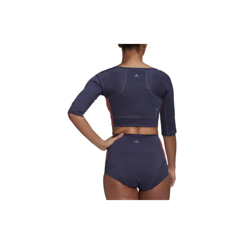 Adidas T Shirt Women's Dark Gray & Navy Blue-3