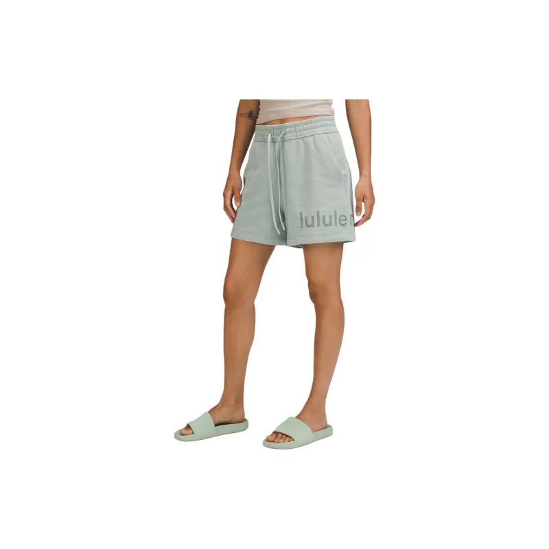 Lululemon Loungeful High Rise Short 4' Graphic Casual Shorts Women's Green-4