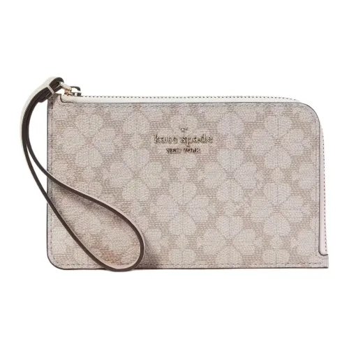 Kate Spade PVC Polyvinyl Chloride Wallet Trumpets Women's Dark Beige